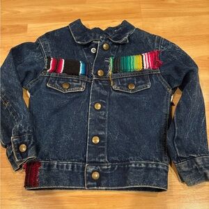 Girls‎ Denim Jacket with Western Print & Multicolor Accents